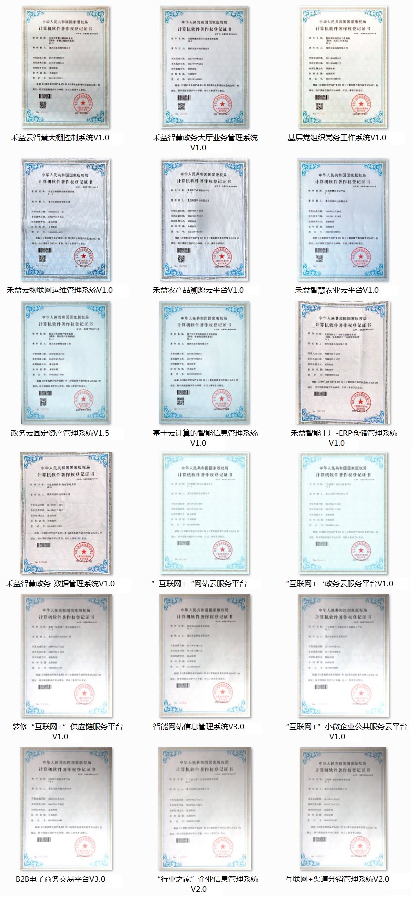 禾益科技获18项国家版权局软件著作权证书